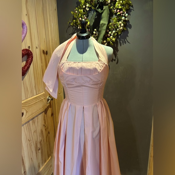 Unique Vintage Dresses & Skirts - Unique Vintage 50s Peach halter bust shelf dress sz XL